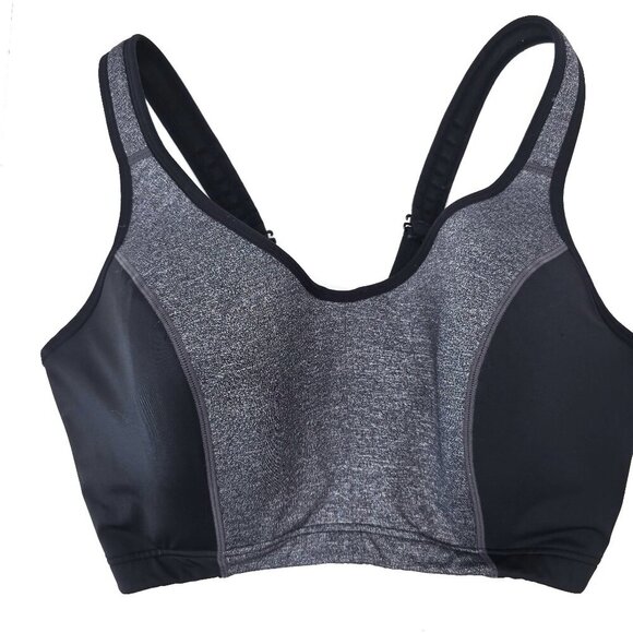 Cacique LIVI Active High-Impact Molded Underwired Sports Bra Black Gray - Picture 2 of 10
